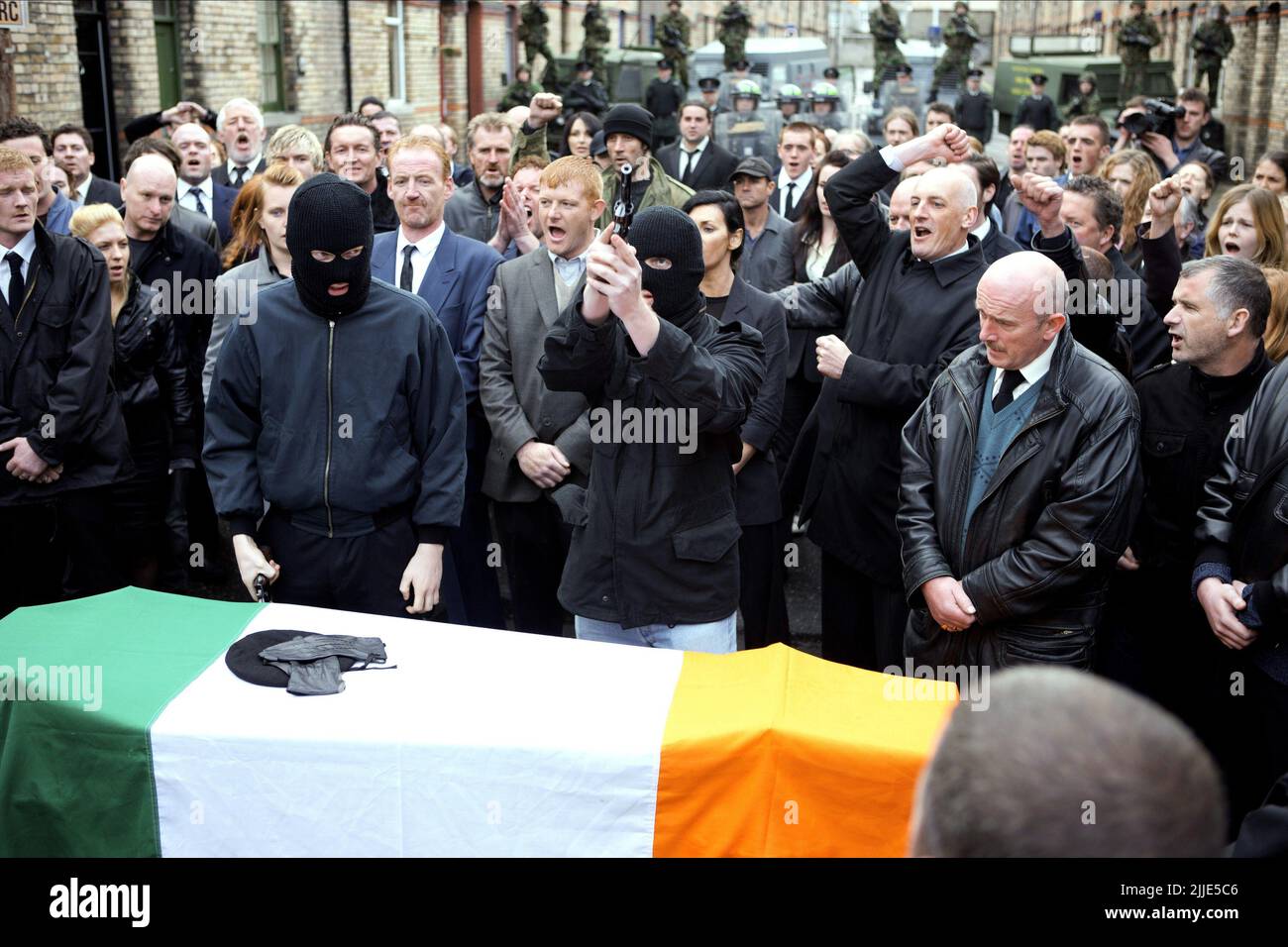 CATHOLIC FUNERAL SCENE, SHADOW DANCER, 2012 Stock Photo