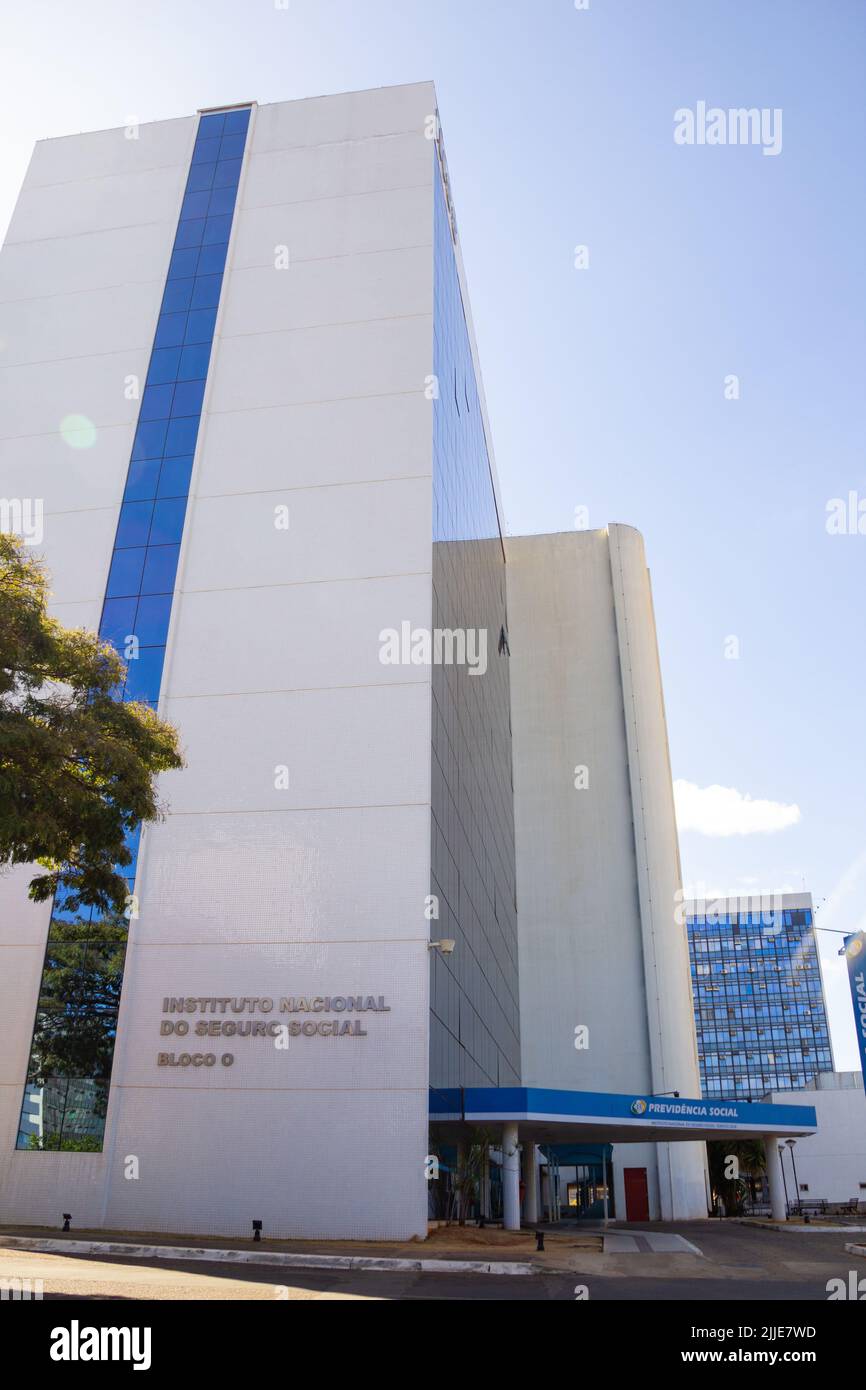 Brasília, Federal District, Brazil – July 23, 2022: Facade Of The INSS ...