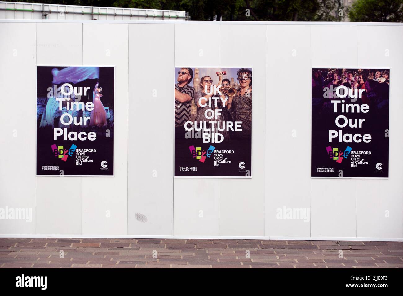 Bradford 2025 City of Culture banners in Bradford,west Yorkshire Stock
