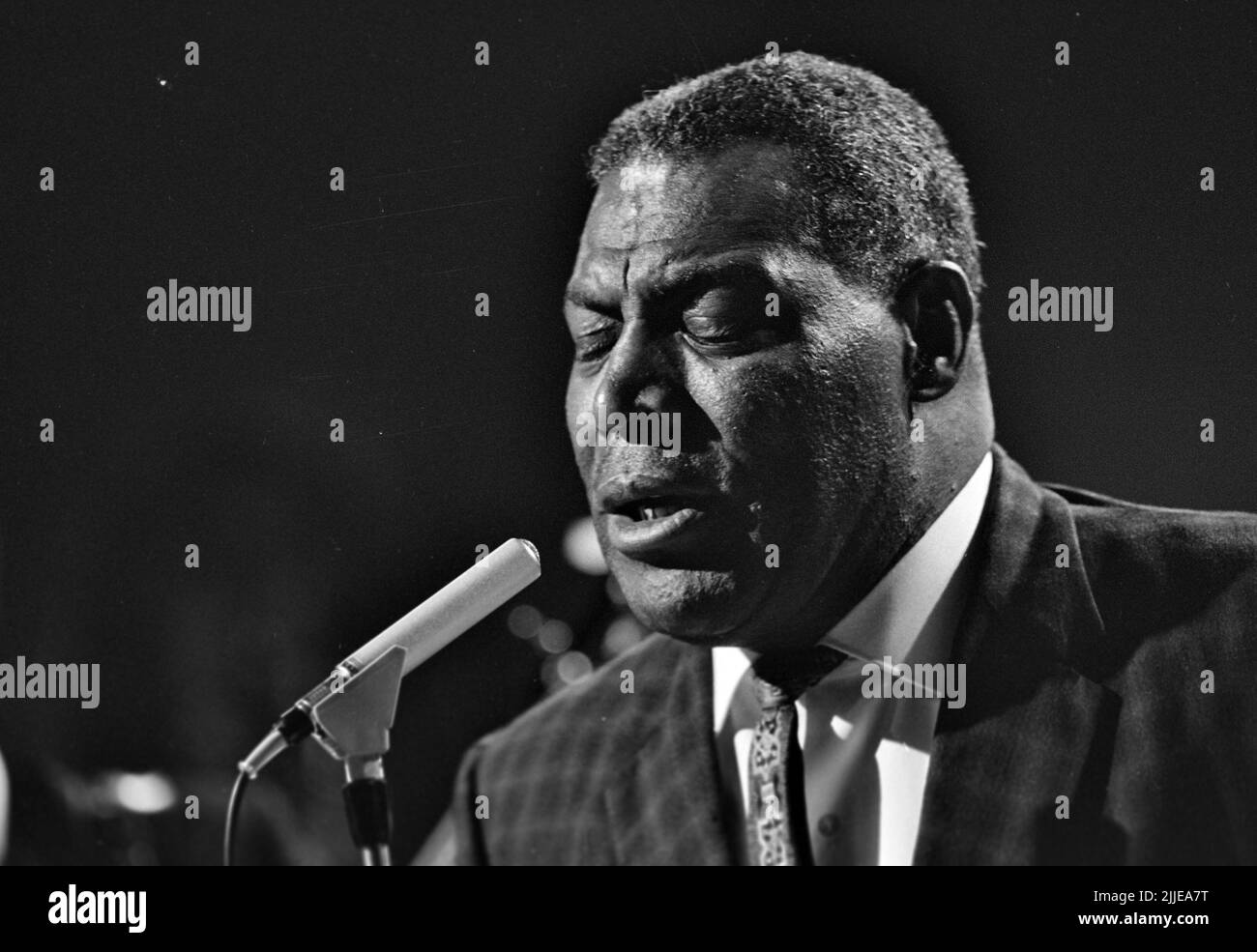 HOWLIN WOLF (1910-1976) American Blue singer  on Ready,Steady, Go ! in December 1964 Photo: Tony Gale. Stock Photo