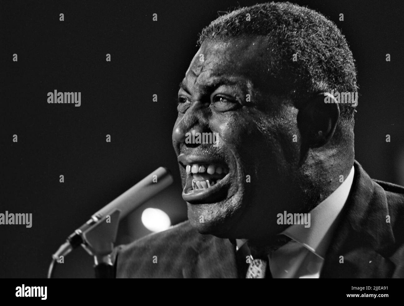 HOWLIN WOLF (1910-1976) American Blue singer  on Ready,Steady, Go ! in December 1964 Photo: Tony Gale. Stock Photo