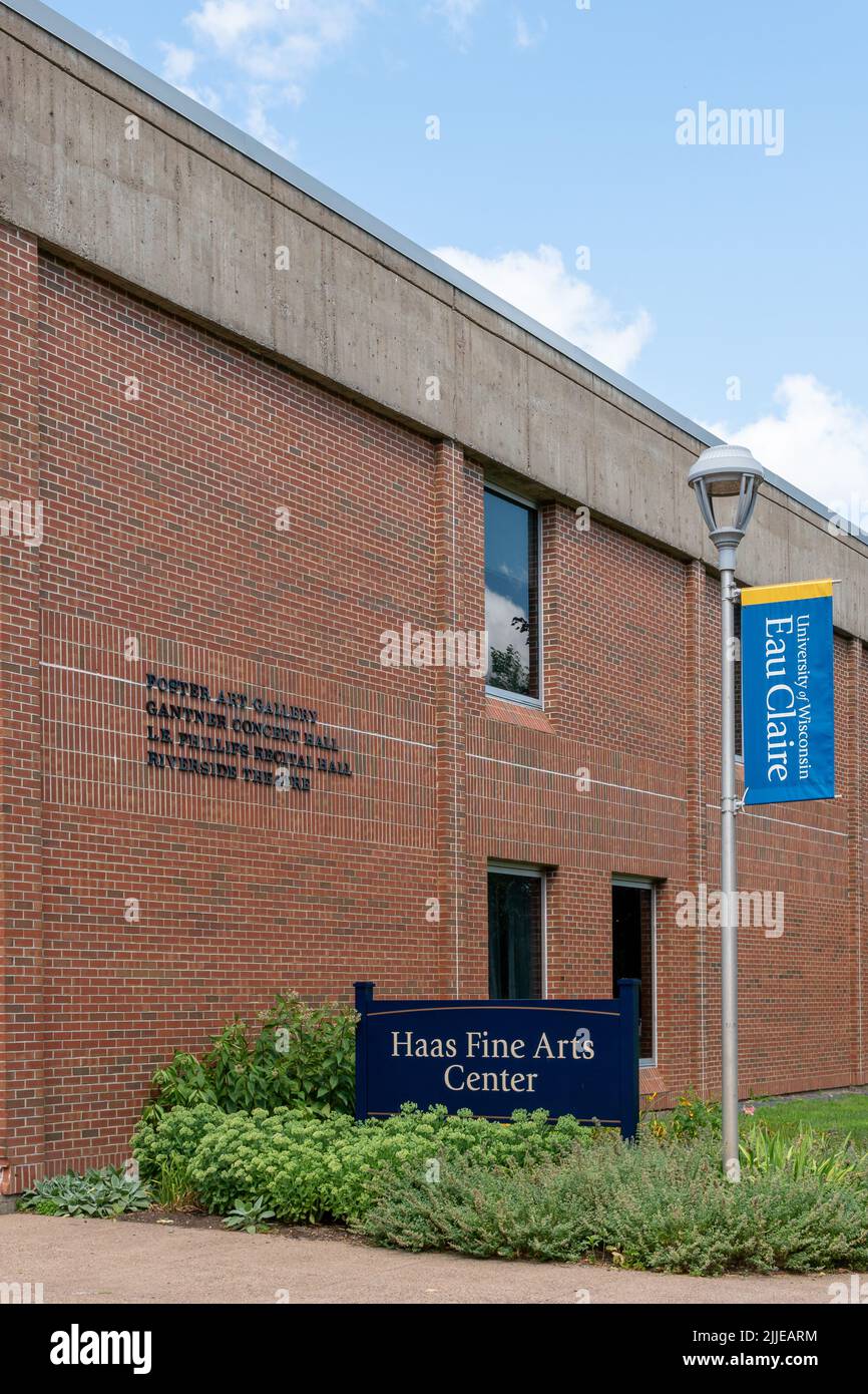 EAU CLAIRE, WI, USA - JULY 24, 2022: Hass Fine Arts Center at the University of Wisconsin-Eau Claire. Stock Photo