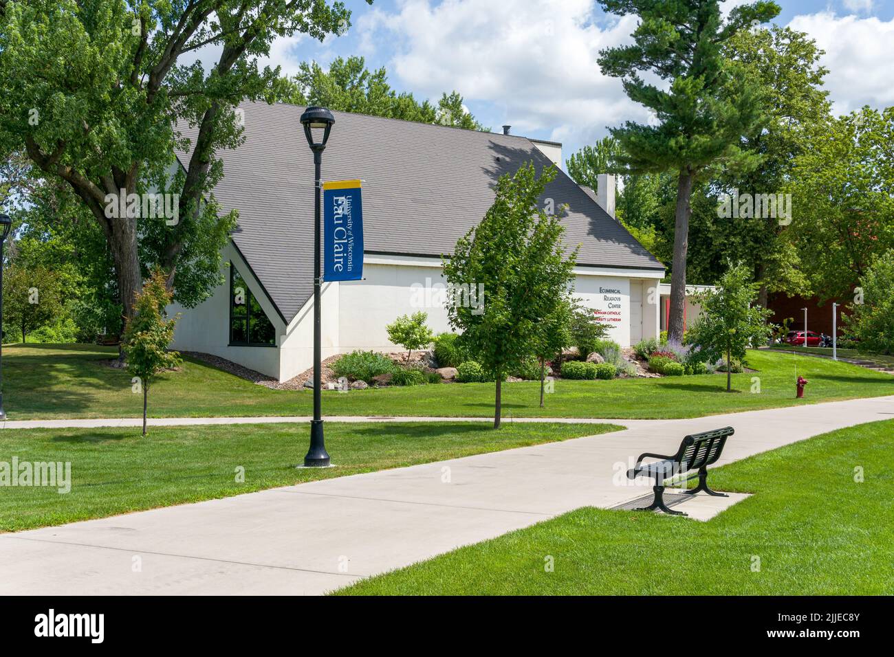 EAU CLAIRE, WI, USA - JULY 24, 2022:Ecumenical Religious Center at the University of Wisconsin-Eau Claire. Stock Photo