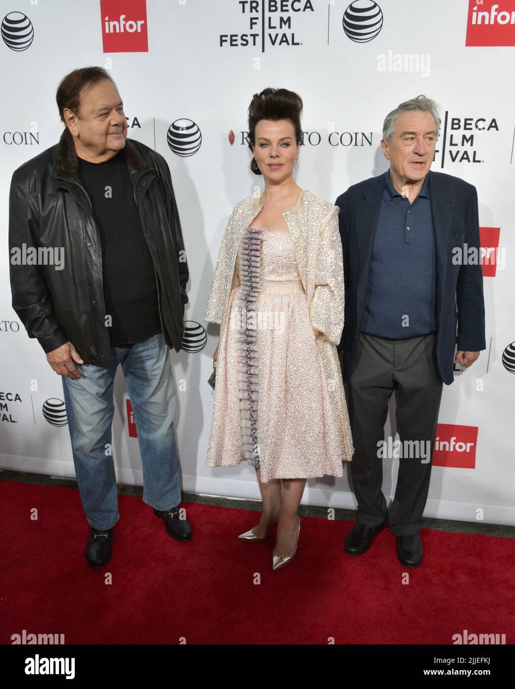 (L-R) Actors Paul Sorvino, Debi Mazar and Robert De Niro attend the closing night screening of 'Goodfellas' during the 2015 Tribeca Film Festival at B Stock Photo