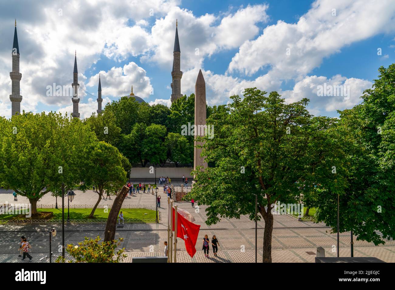 Istanbul, Turkey - June 18 2022: Sultanahmet Square, or the Hippodrome of Constantinople is a square in Istanbul. Stock Photo