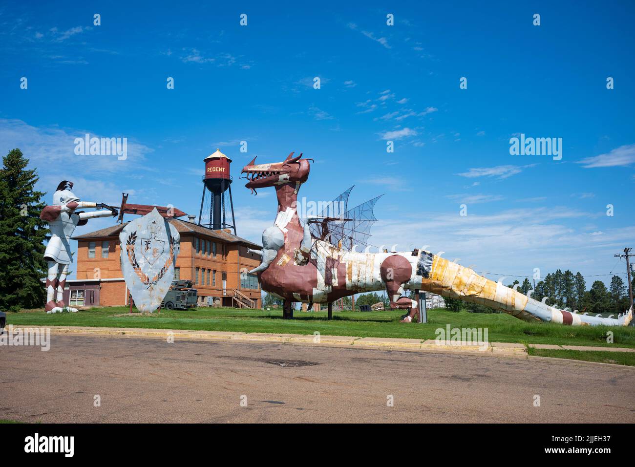 Regent, ND, USA Jun 19, 2022 The Enchanted Castle is 1 of 8 scrap