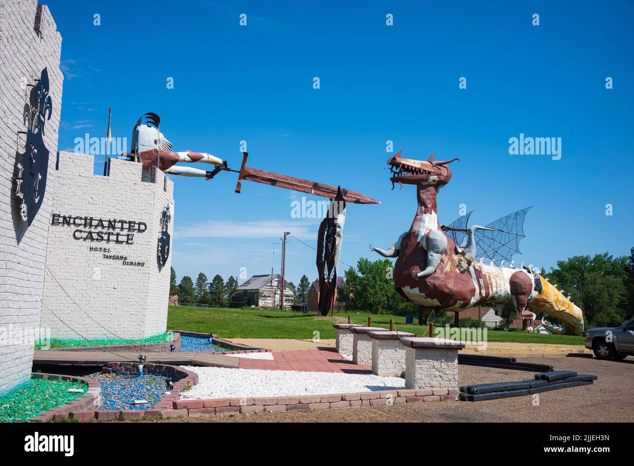 Regent, ND, USA Jun 19, 2022 The Enchanted Castle is 1 of 8 scrap
