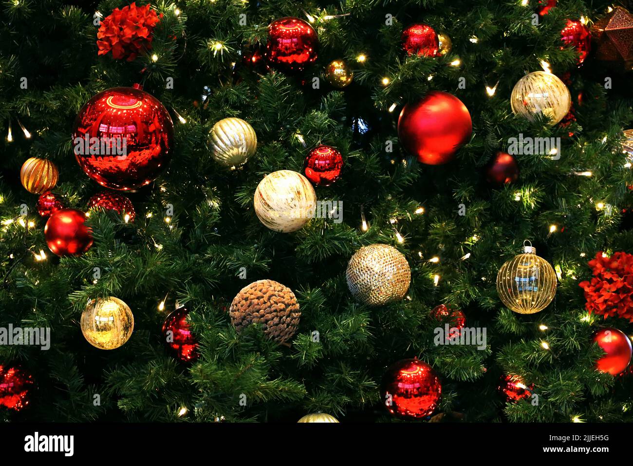 Christmas tree decoration as background material Stock Photo