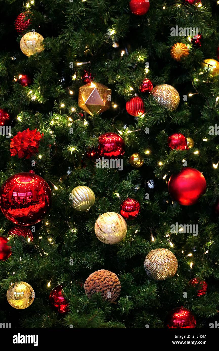 Christmas tree decoration as background material Stock Photo