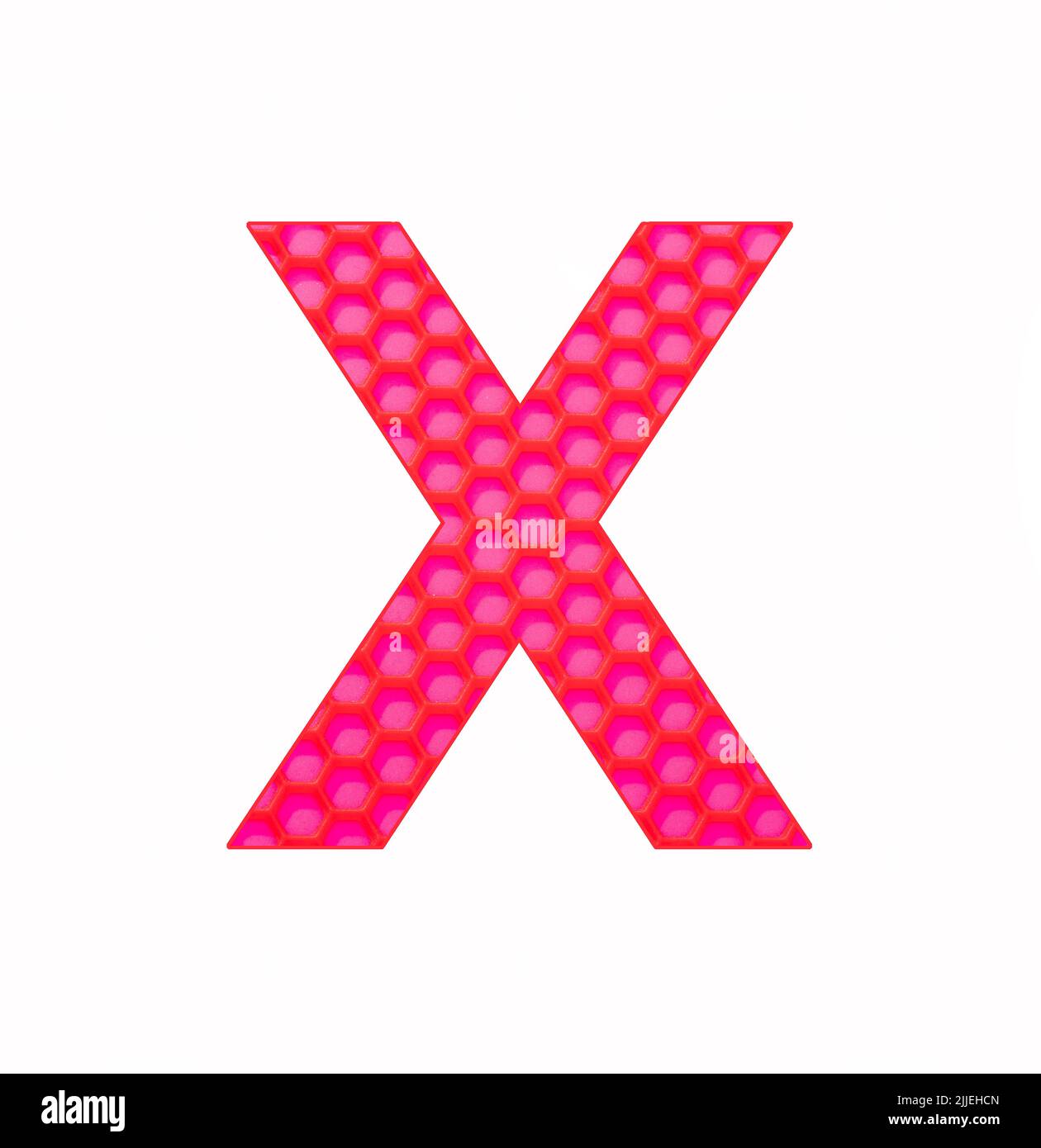 Alphabet letter X Silicone background with red hexagons Stock Photo Alphabet letter X Silicone background with red hexagons Stock Photo