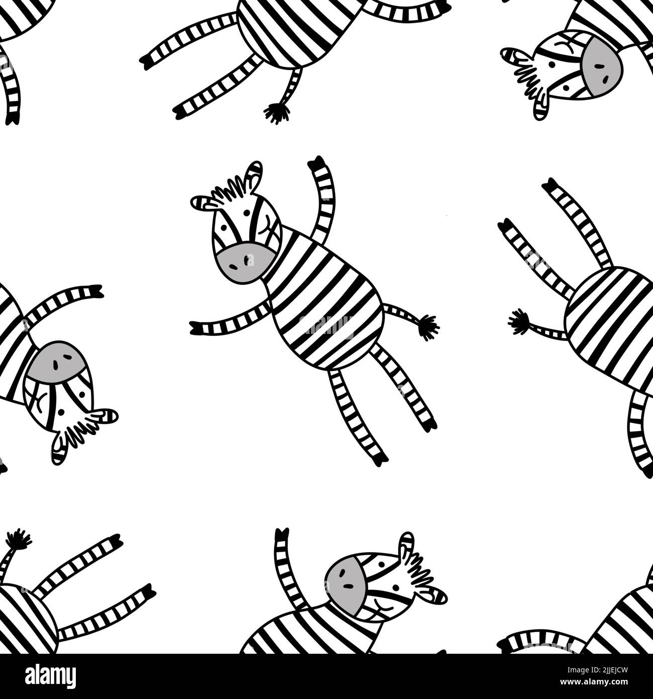 Cartoon kids animals seamless zebra pattern for wrapping paper and ...