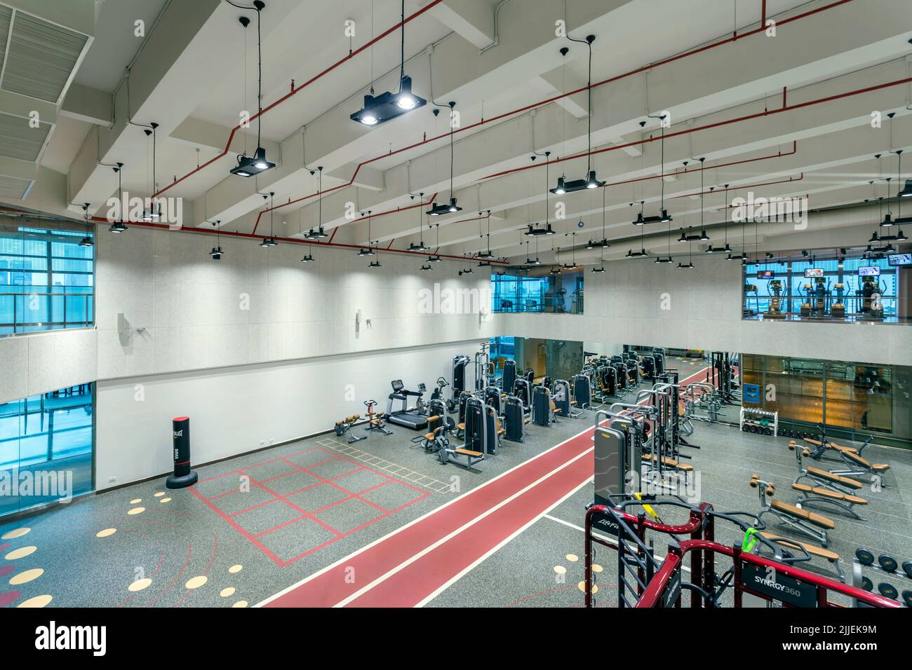 Bangkok, Thailand - May 02, 2017: Interior of The Atrium Club fitness center in Tipco Tower located in Bangkok, Thailand. Stock Photo