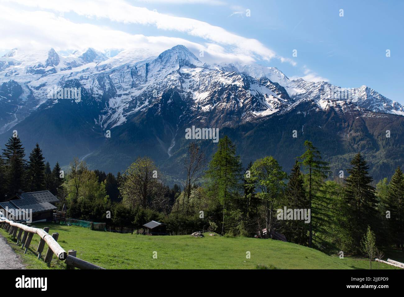 Landscape of the French Alps with the Mont Blanc Stock Photo Alamy