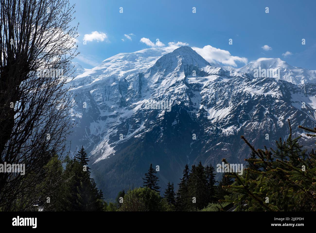Landscape of the French Alps with the Mont Blanc Stock Photo - Alamy