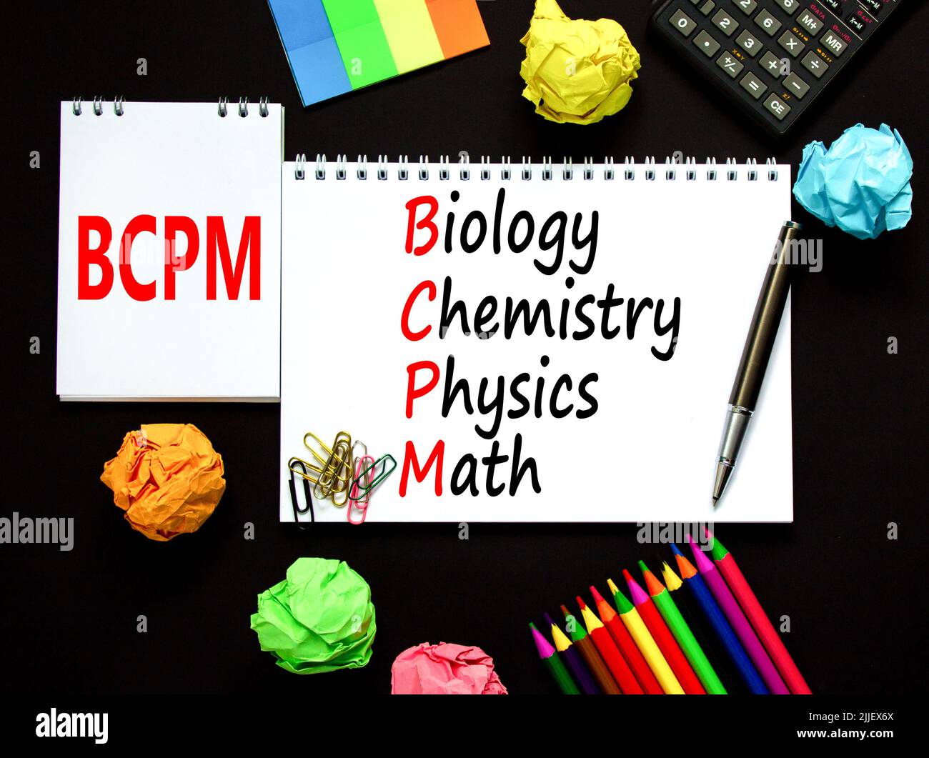 BCPM biology chemistry physics math symbol. Concept words BCPM biology ...
