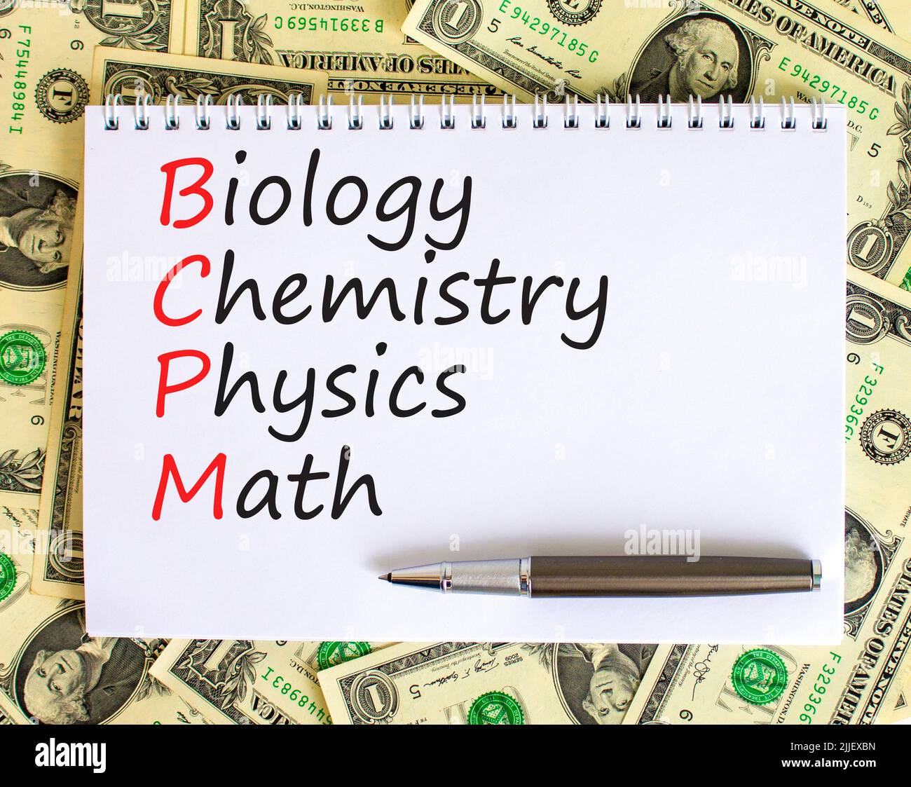 BCPM biology chemistry physics math symbol. Concept words BCPM biology ...
