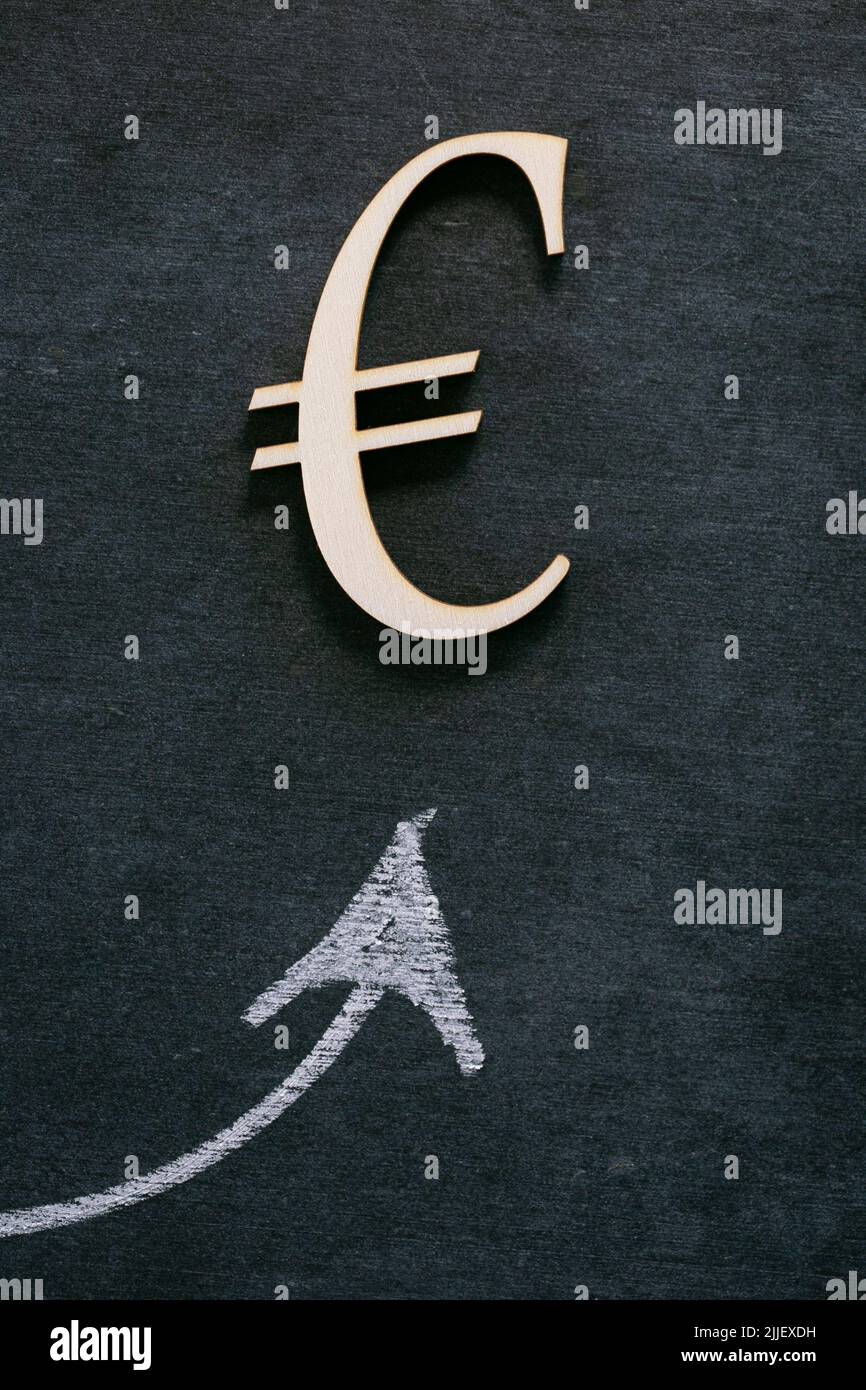Euro Rising Euro currency status.rise of the Euro. Rise in the euro exchange rate ...