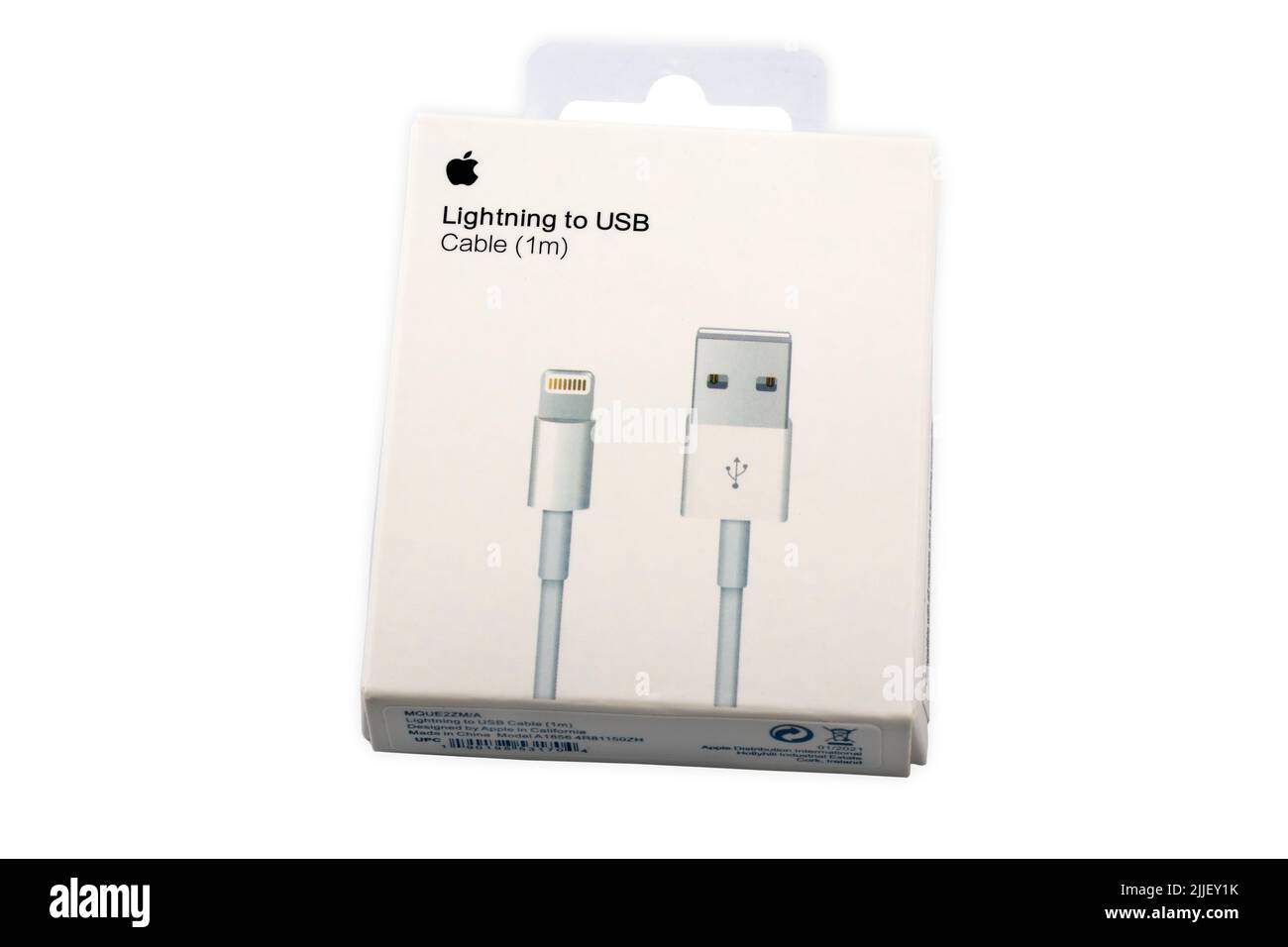 WETZLAR, GERMANY 2022-07-14: Apple Lightning to USB Cable. Stock Photo