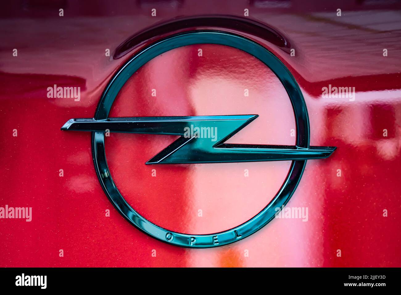 Logo of the German automobile manufacturer Opel with seat in Ruesselsheim -  Adam Opel AG Stock Photo - Alamy