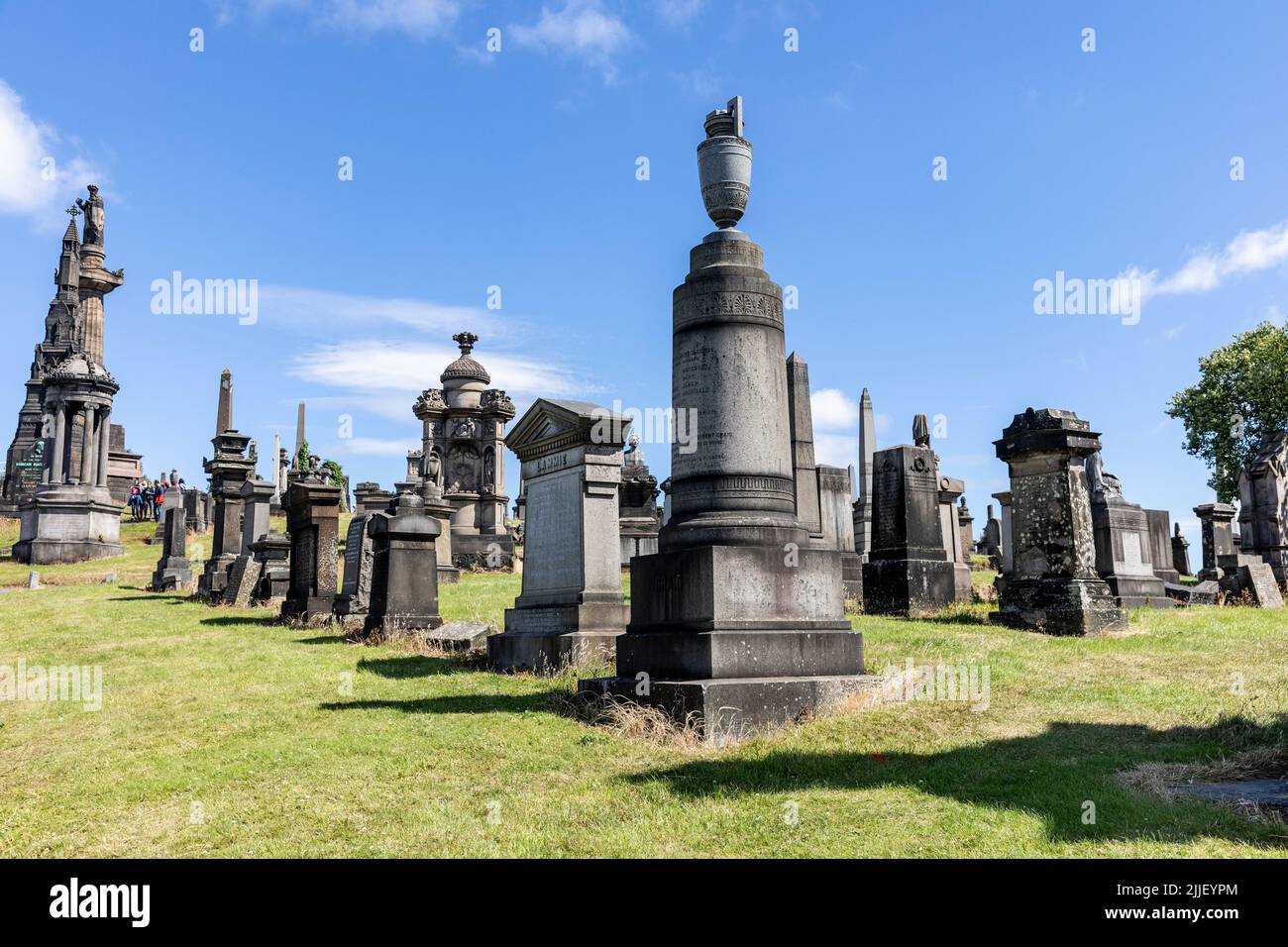 Glasgow Necropolis cemetery next to the cathedral where some 50000 people are buried, Scotland,UK, summer 2022 Stock Photo