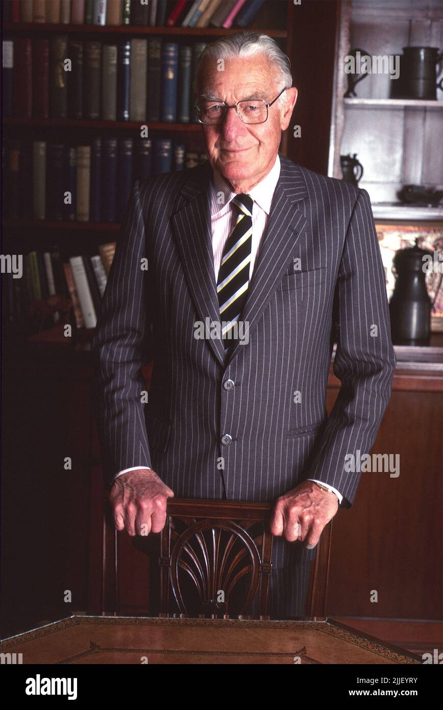 Sir Vincent Fairfax 1909-1993  director and board member of John Fairfax Ltd at his Sydney home circa 1984 Stock Photo