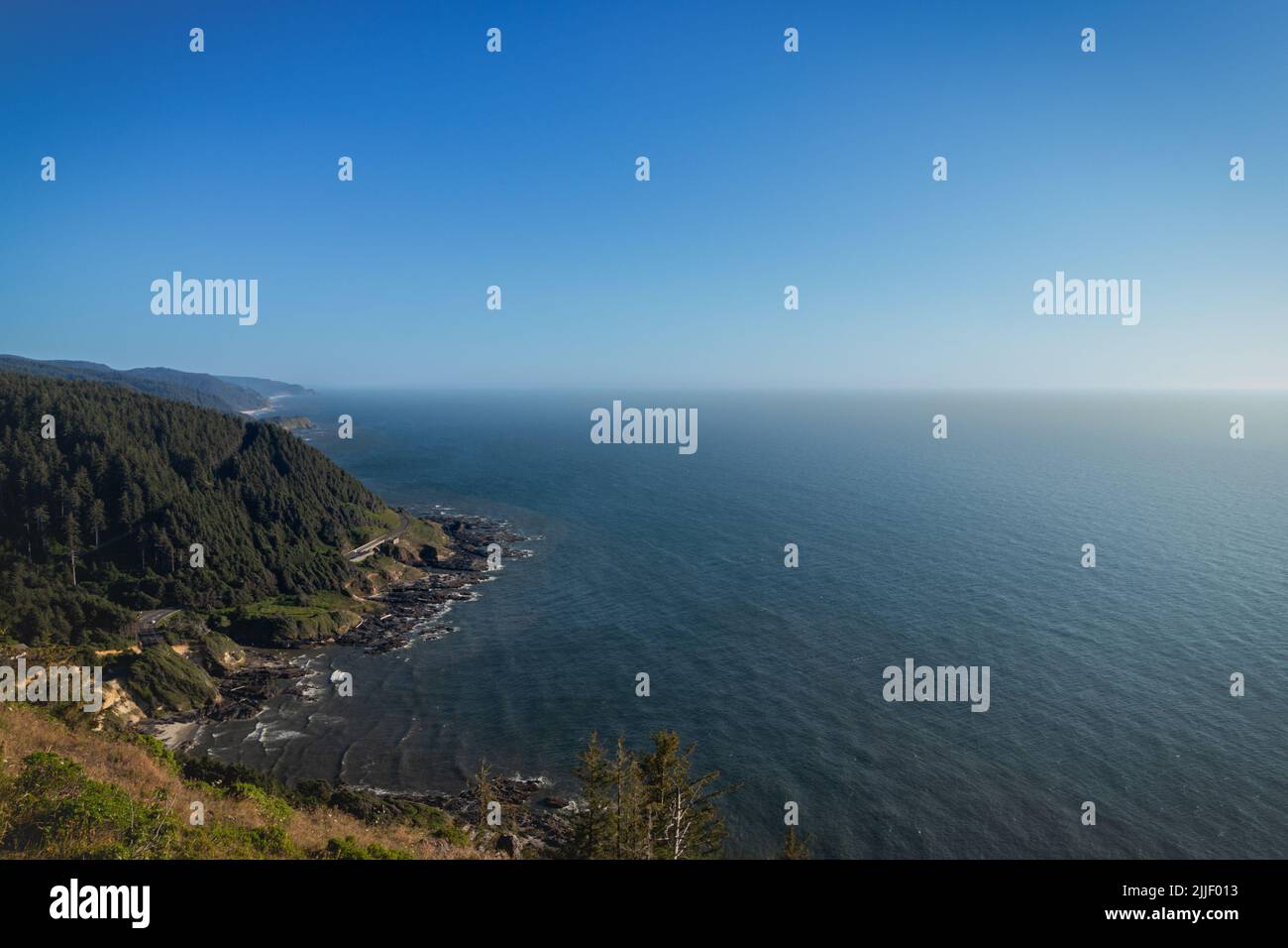 View from the top of Cape Perpetua, near Yachats OR Stock Photo