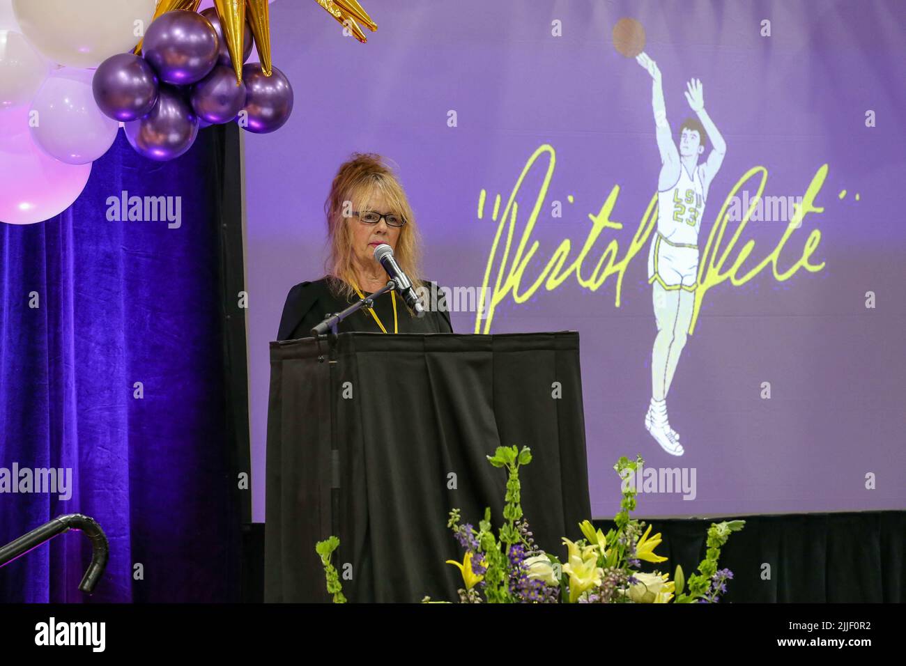 Baton Rouge, LA, USA. 25th July, 2022. The widow of former LSU great