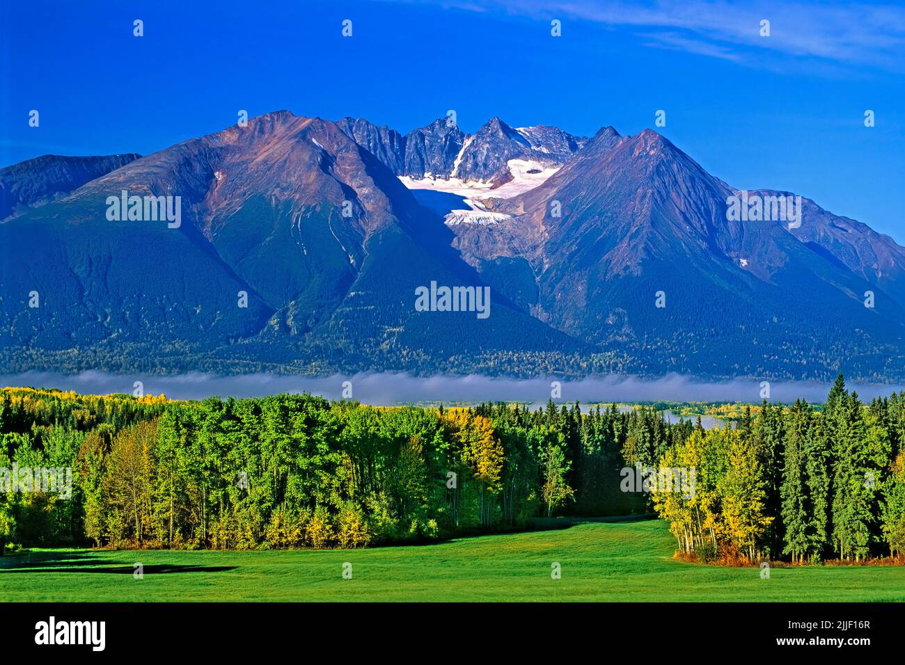 An early fall landscape of Hudson Bay Mountain located near Smithers British Columbia Canada Stock Photo