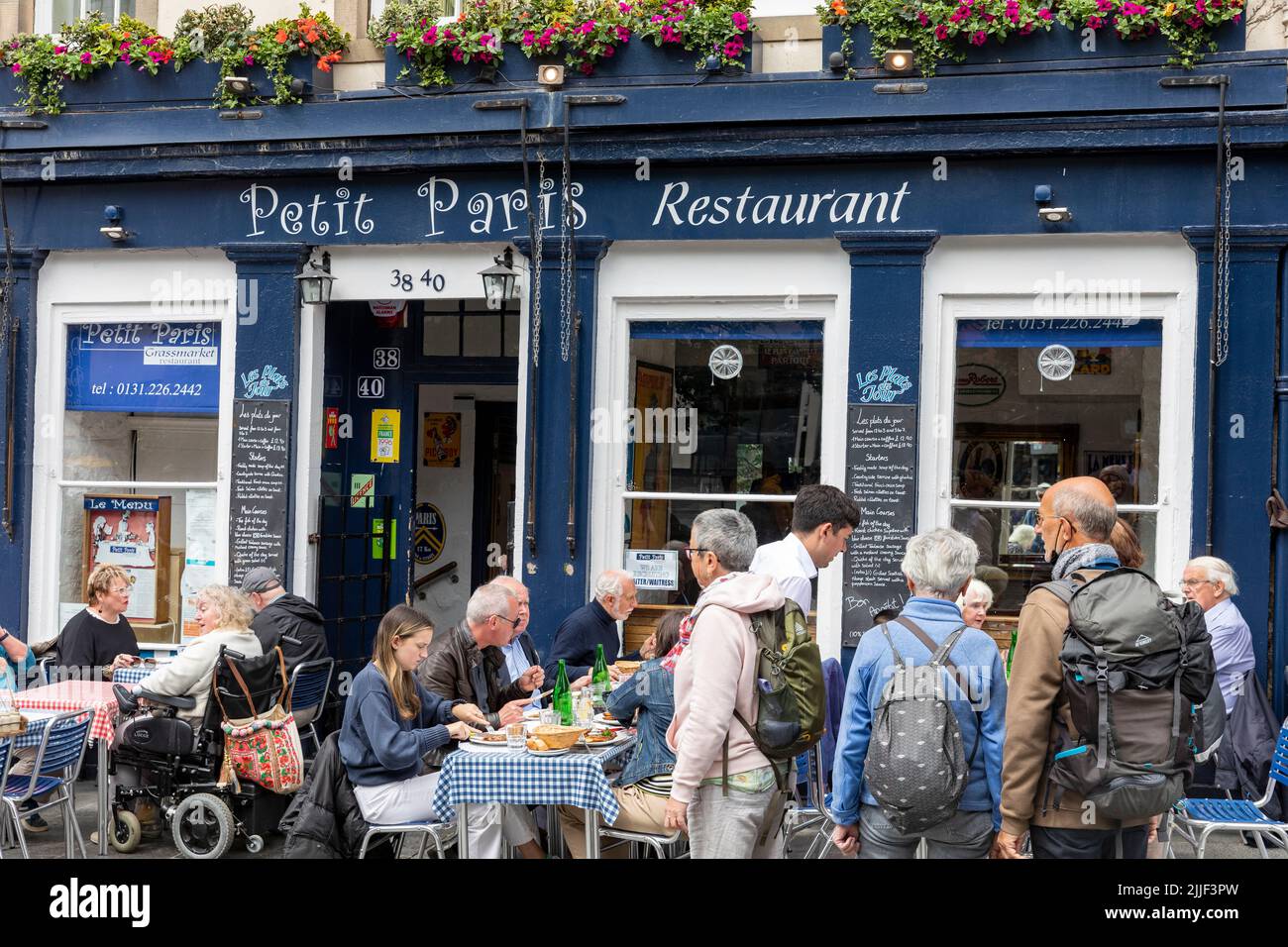 Petit Paris French food restaurant in Grassmarket Edinburgh on a