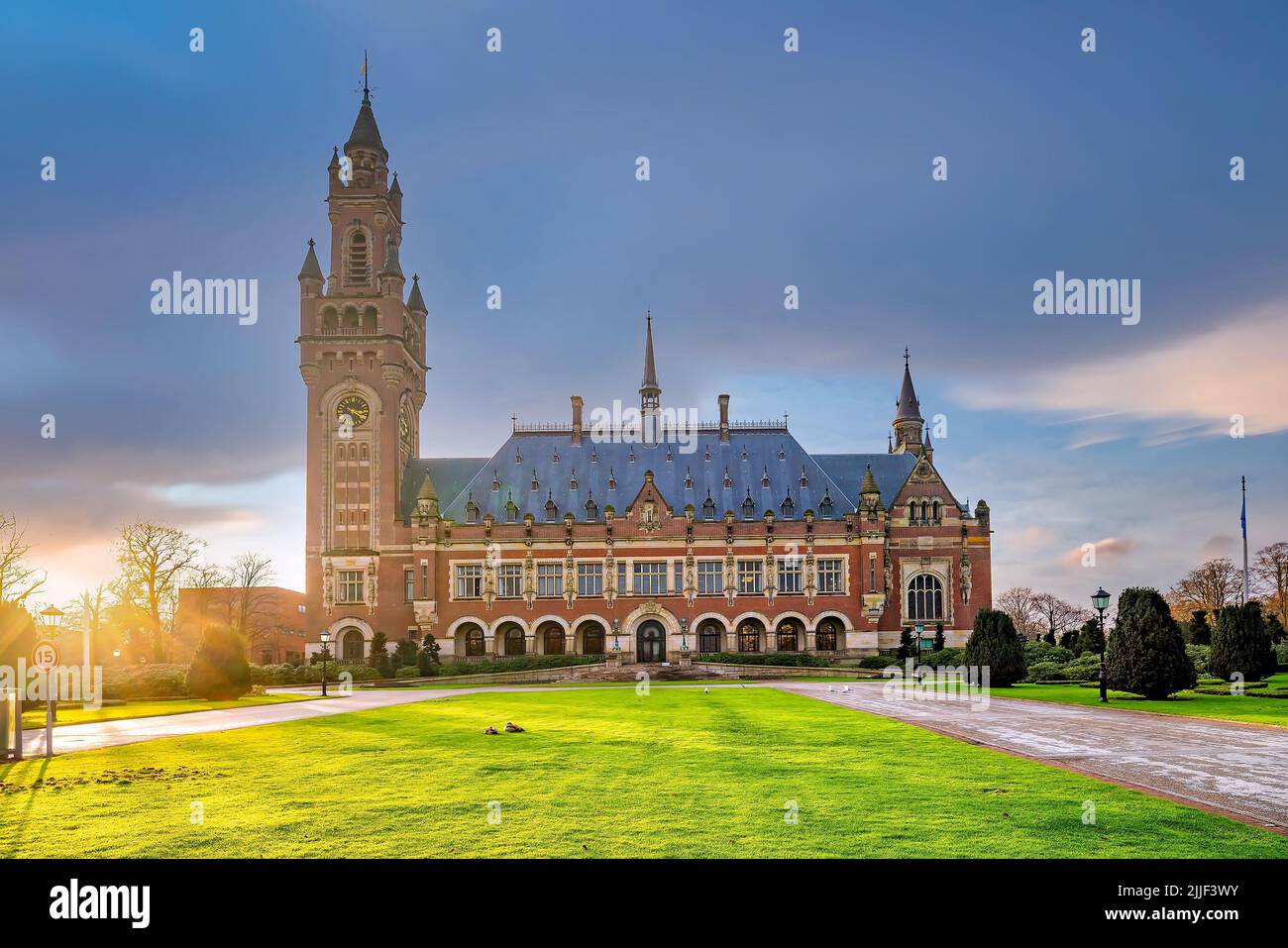 The International Court of Justice in the Peace Palace in Hague Stock ...