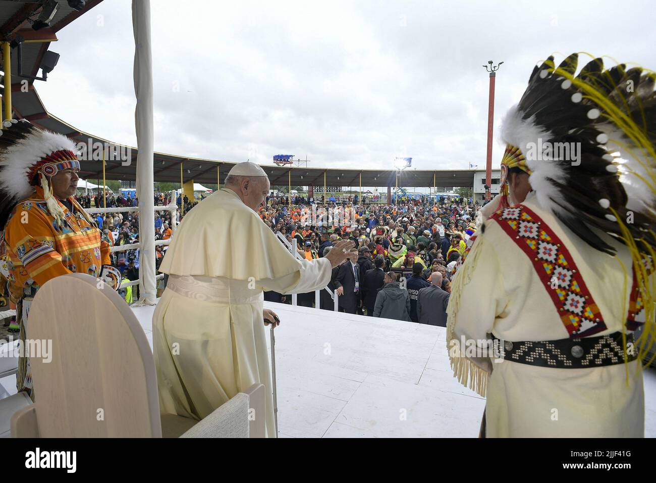 Edmonton, western Canada, July 25, 2022. Pope Francis meets with ...