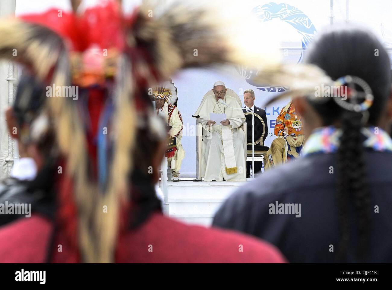 Edmonton, western Canada, July 25, 2022. Pope Francis meets with ...