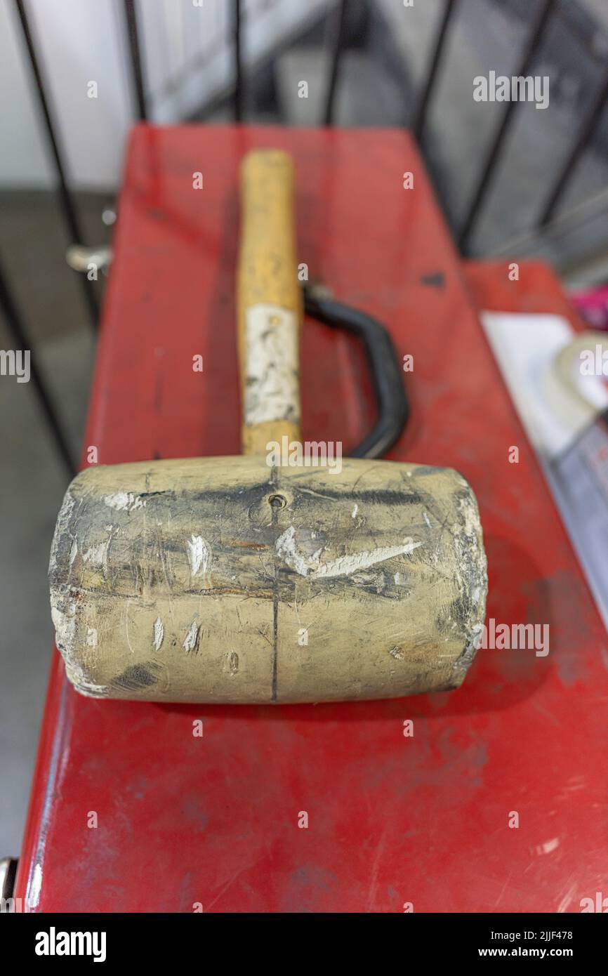 Wooden Mallet for Carpentry and machines in factory Stock Photo Alamy