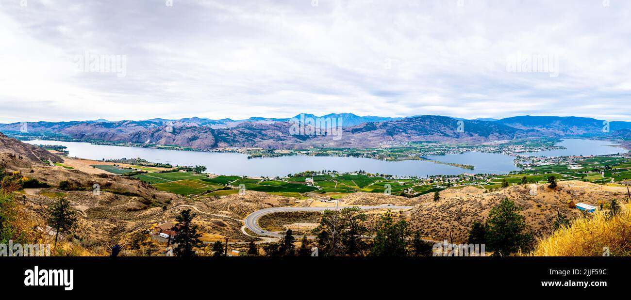 Panorama View of Osoyoos Lake in British Columbia, Canada Stock Photo