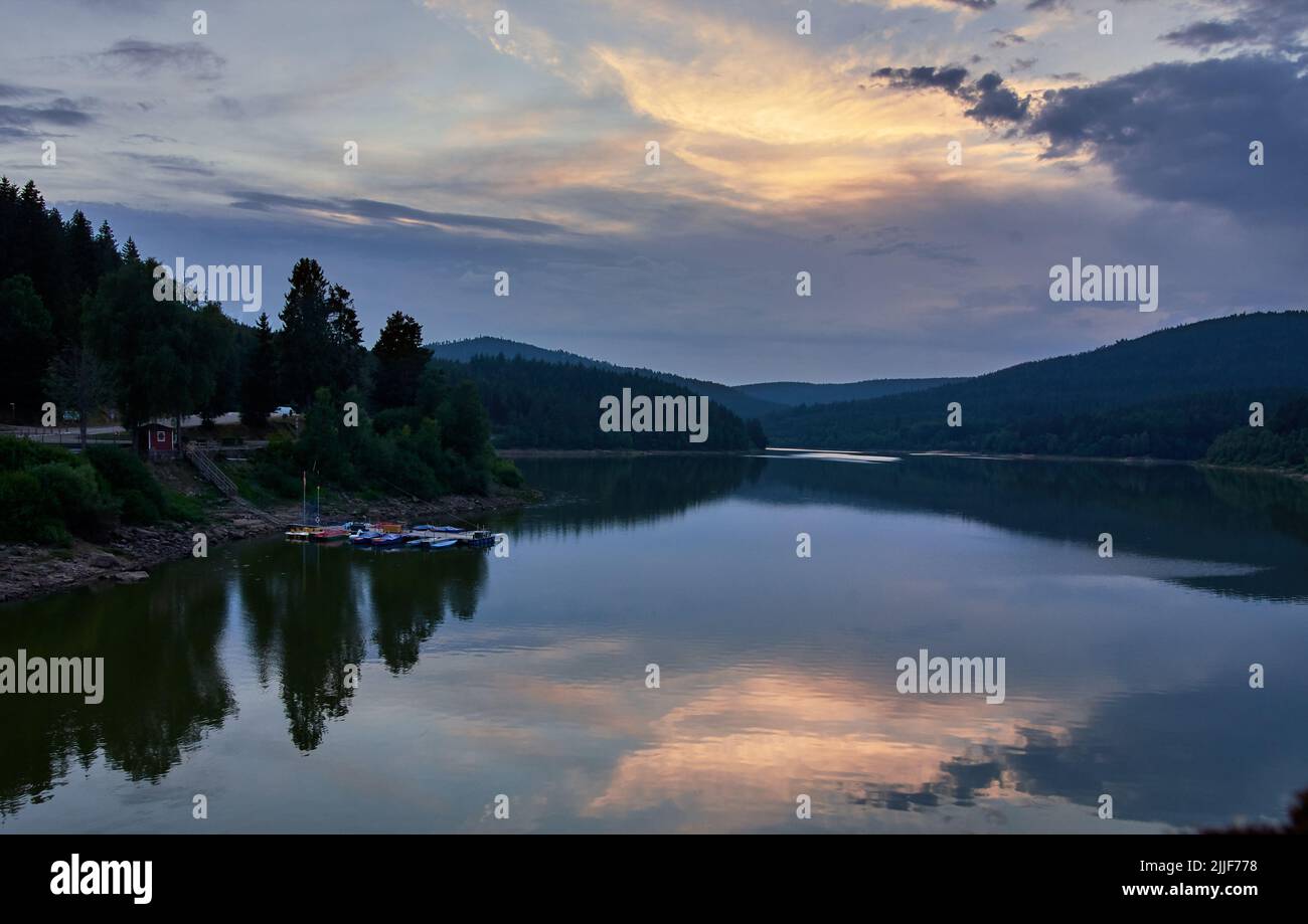 Schwarzenbach reservoir (Schwarzenbachtalsperre) near Forbach in the Northern Black Forest, Germany Stock Photo