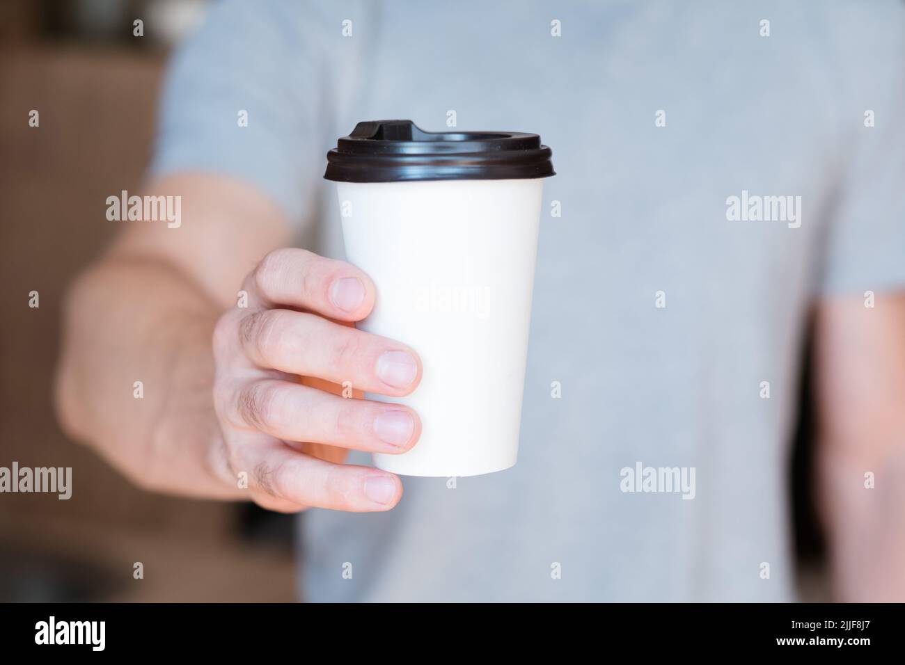 good morning wake energy drink man coffee Stock Photo