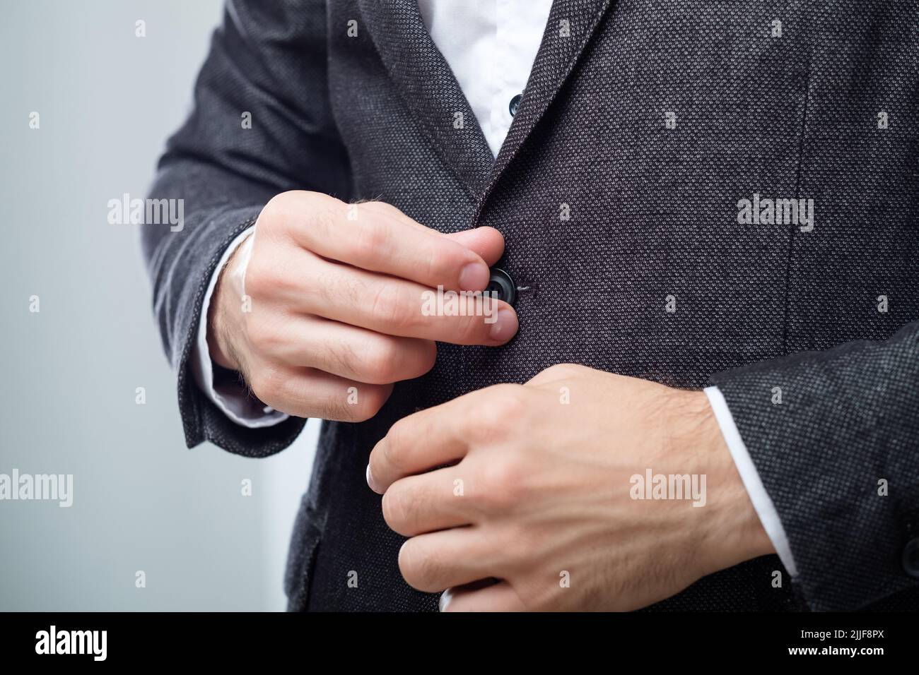 business man suit jacket stylish office dress code Stock Photo