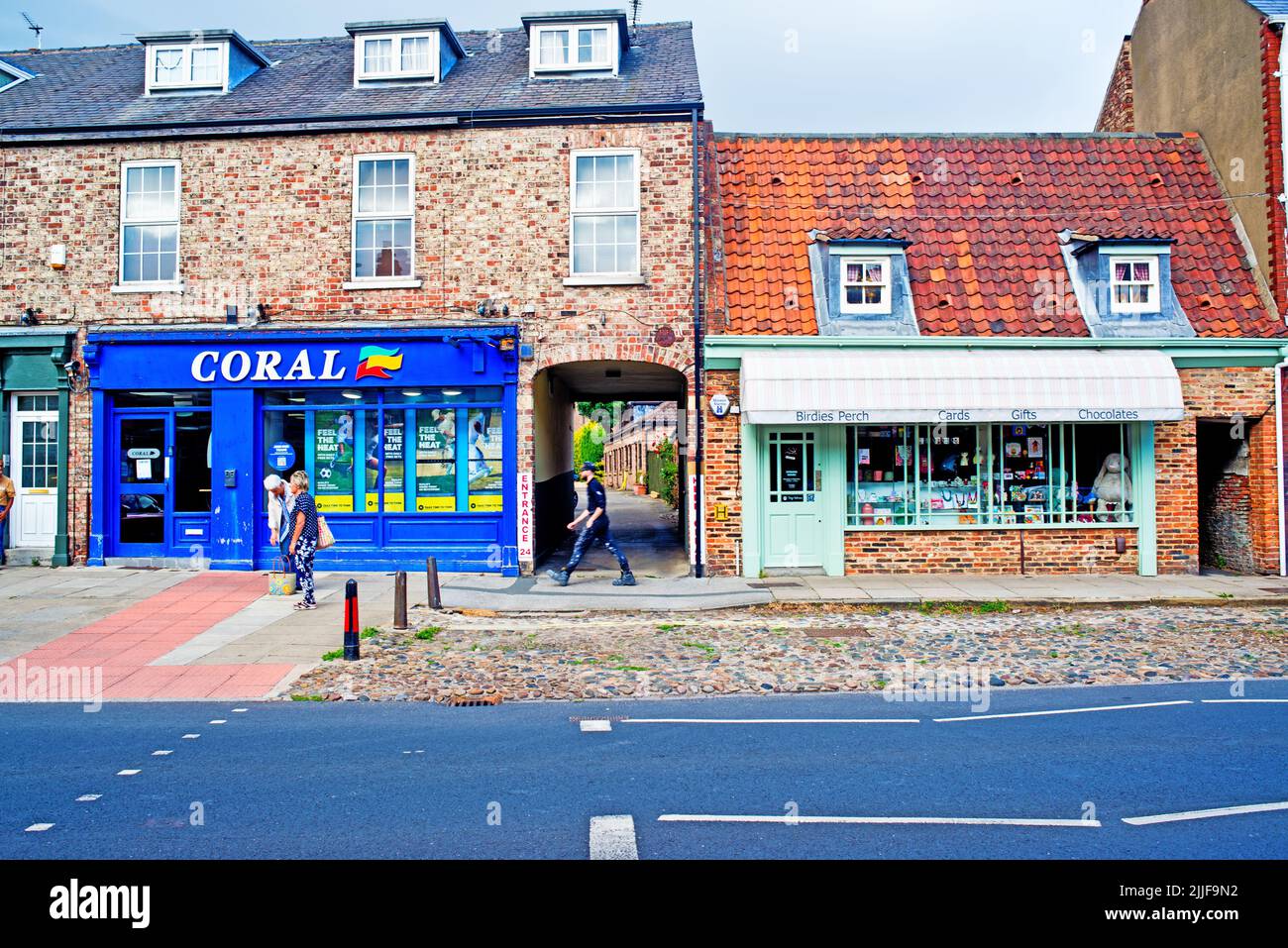 Bookmakers and Gift Shop, Clifton, York, England Stock Photo