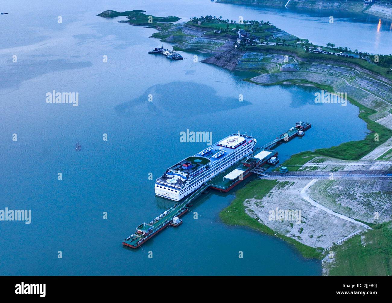 YICHANG, CHINA JULY 25, 2022 Aerial photo taken on July 25, 2022