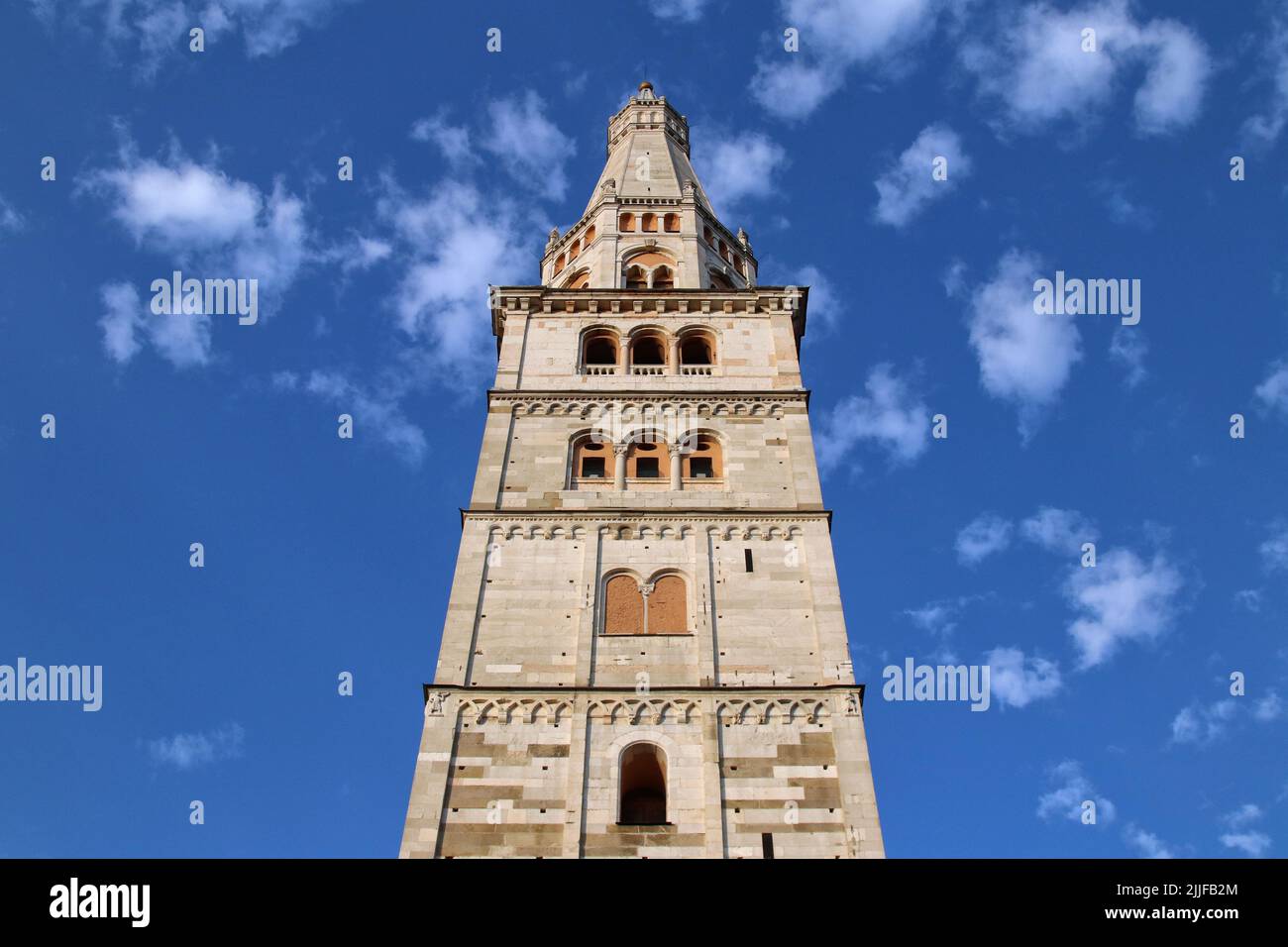 Tower of Ghirlandina (Garland), Modena, Emilia-Romagna, Italy, romanesque architecture Stock Photo