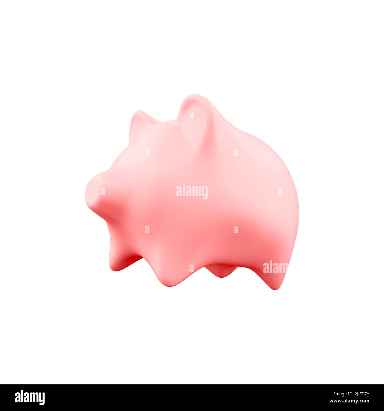 3d rendering of a pink ceramic piggy bank isolated on white background ...