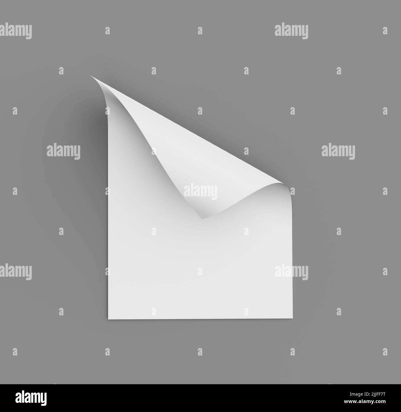 A 3D rendering of a single sheet of paper isolated on gray background ...