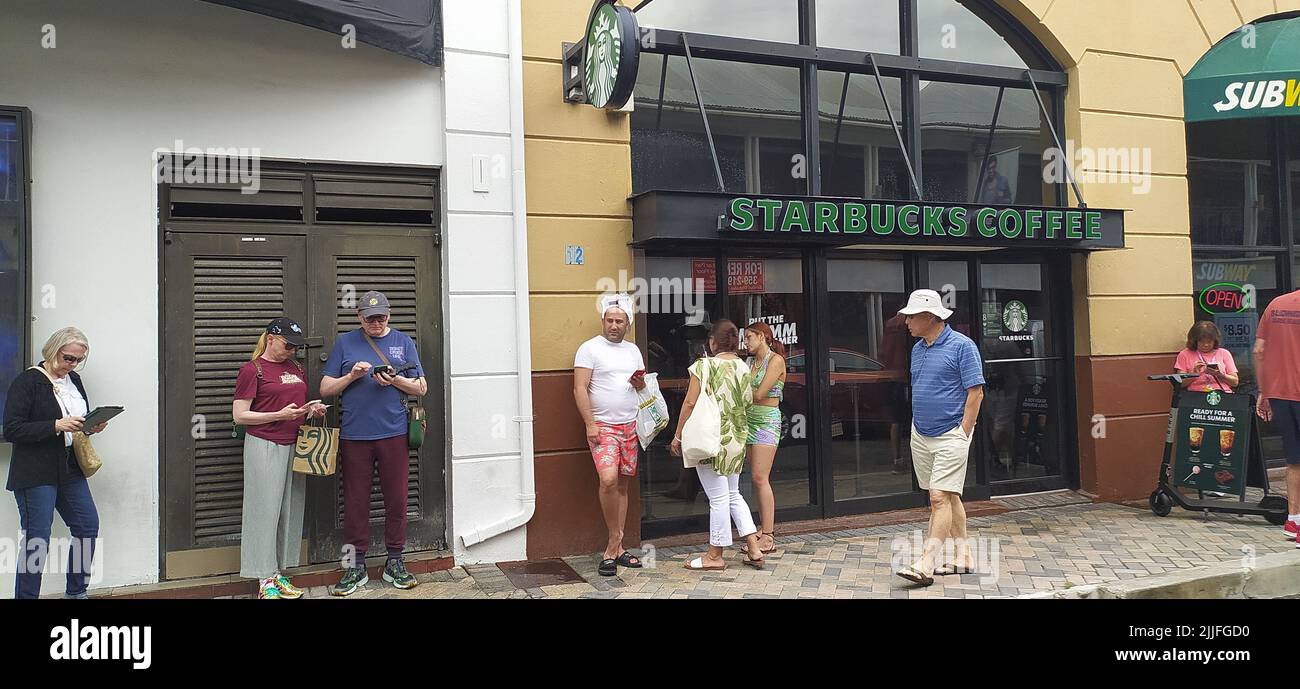 Starbucks coffee shop in a nassau bahamas Stock Photo