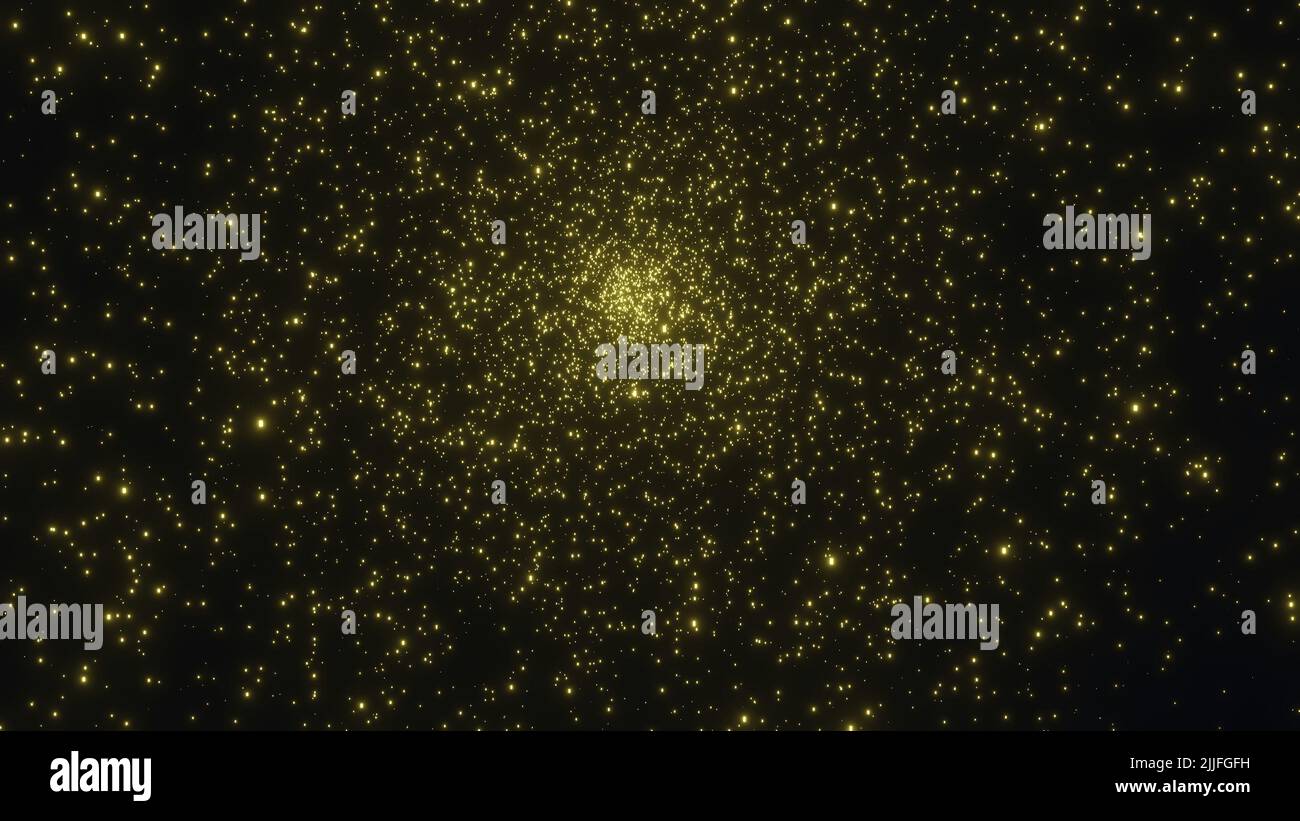 3d render of abstracted glowing green particles with black background ...