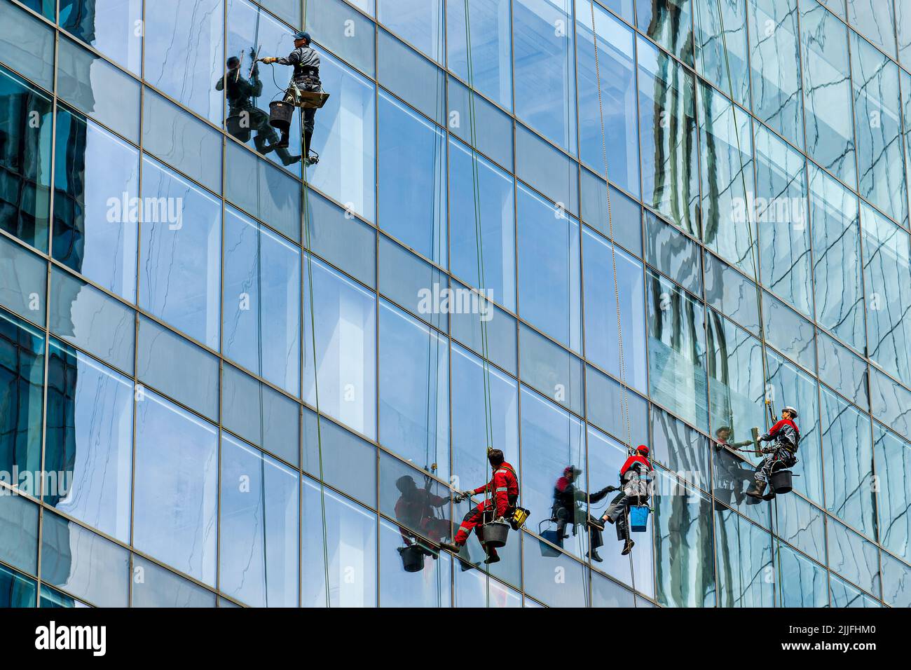 Window Cleaning Worker Hanging Outside with Safety Equipment Editorial  Photo - Image of harness, equipment: 204052566