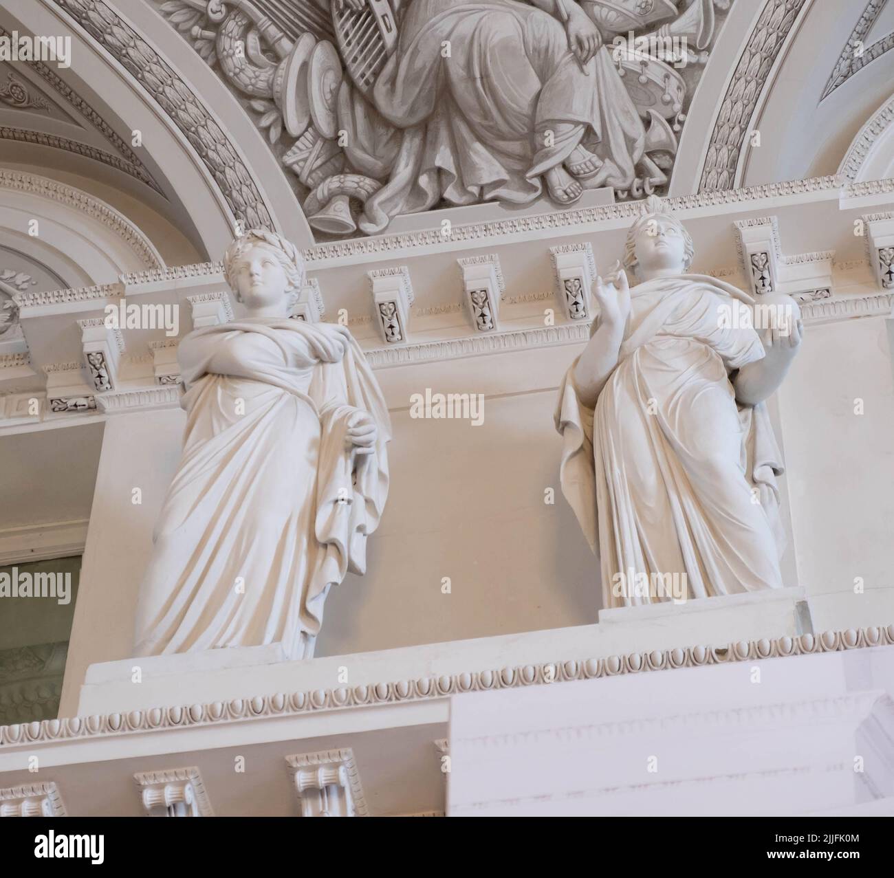 Interior of the Hermitage Museum with marble sculpture and beautiful ...