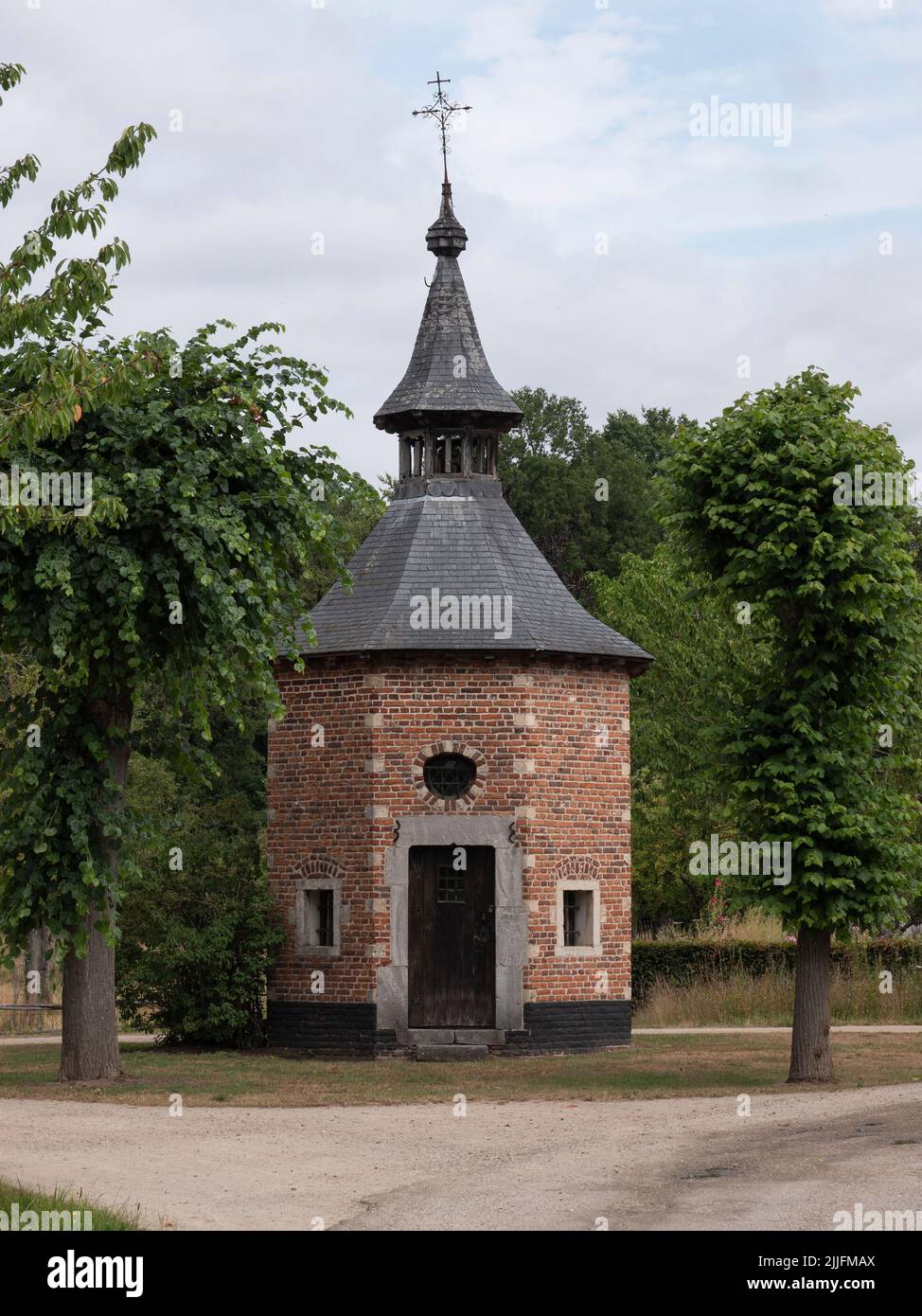 Chapel Ter Beek, originally built in 1958 in Sint Truiden, now to be admired in Bokrijk, Belgium Stock Photo