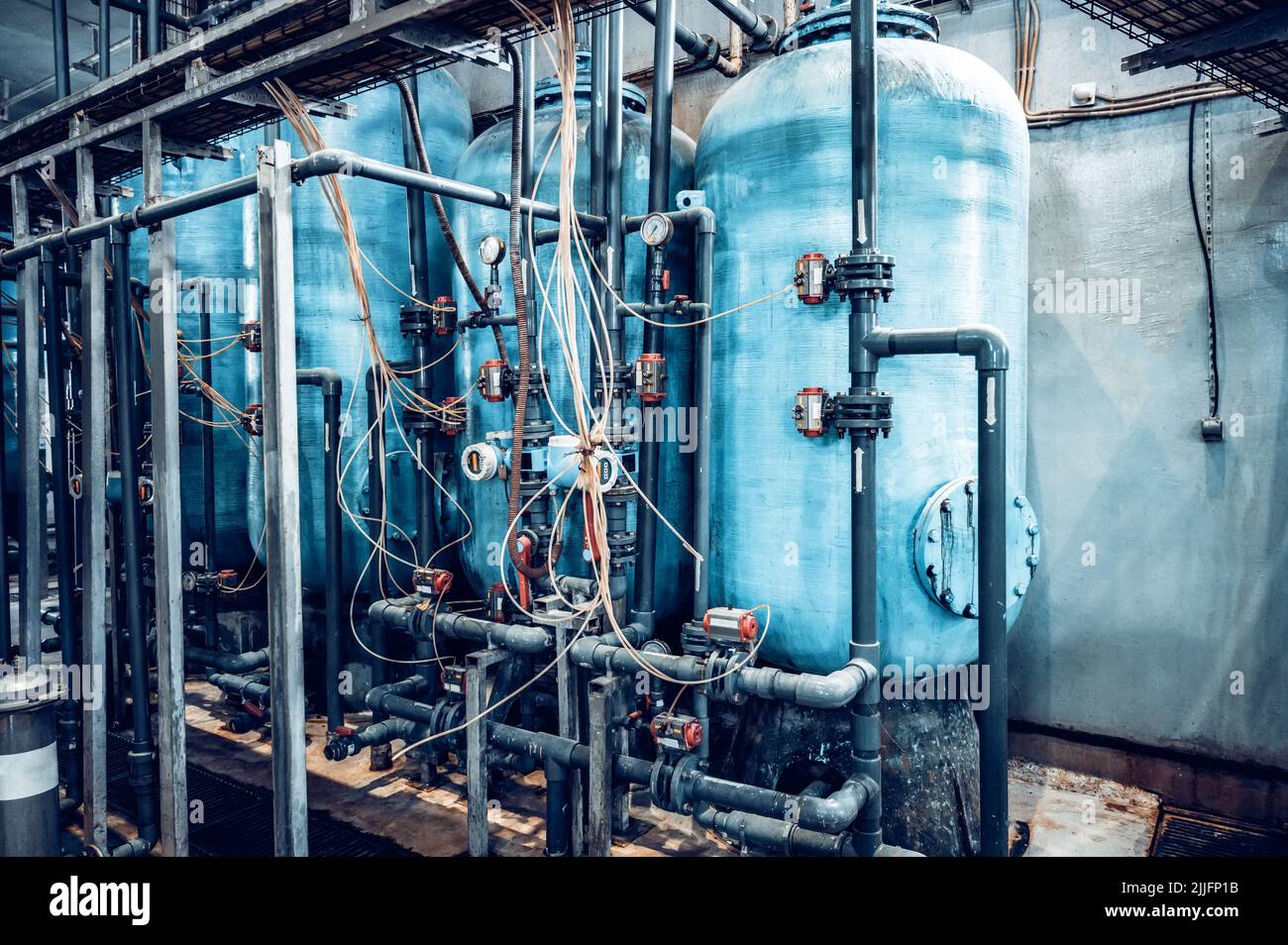 Water clarification system or purifying filter equipment in steel ...