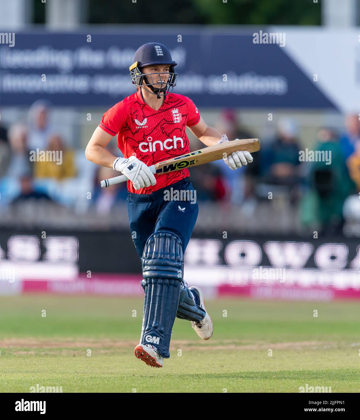 England's Amy Jones running between the wickets in the 3rd T20I match against South Africa Stock Photo