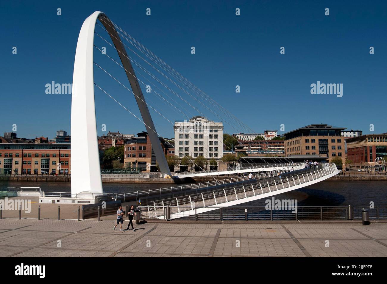 The Millennium Bridge, Newcastle Gateshead quayside Stock Photo